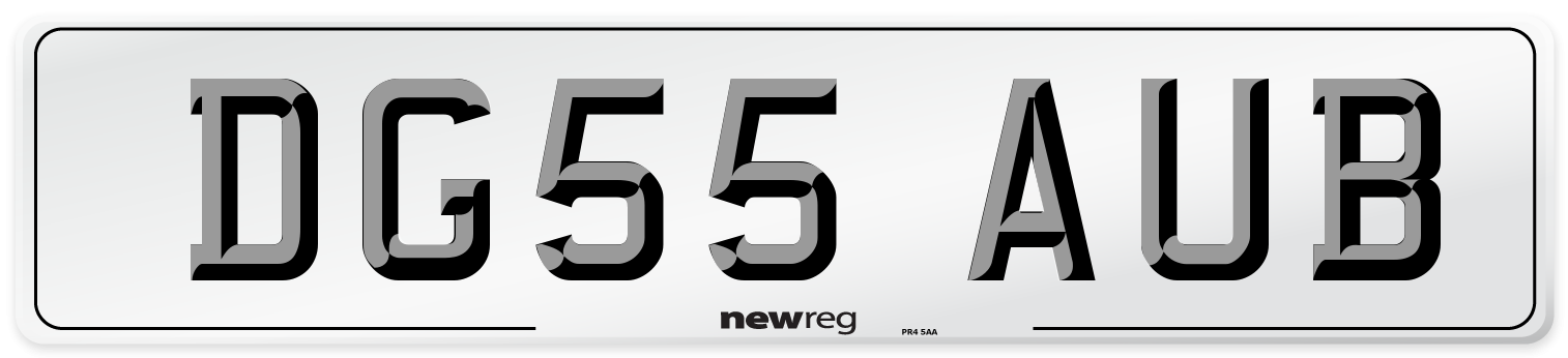 DG55 AUB Number Plate from New Reg